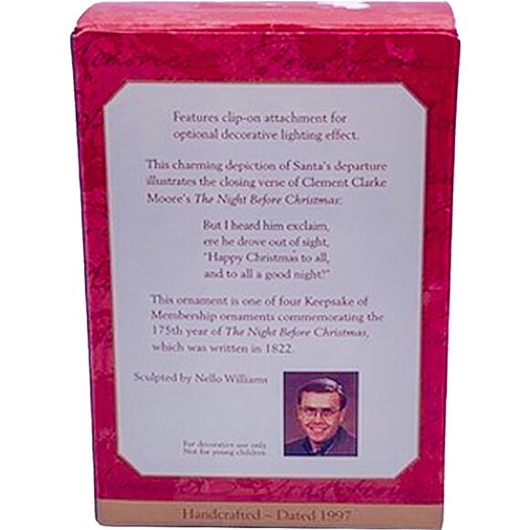 1997 Hallmark Keepsake Happy Christmas to All Collector's Club Ornament in Box - Picture 6 of 6